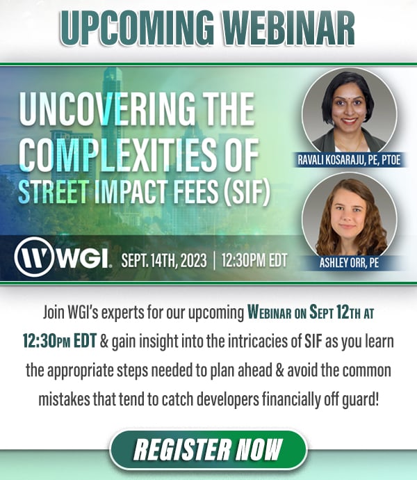 Upcoming Webinar - Uncovering the Complexities of Street Impact Fees (SIF)
