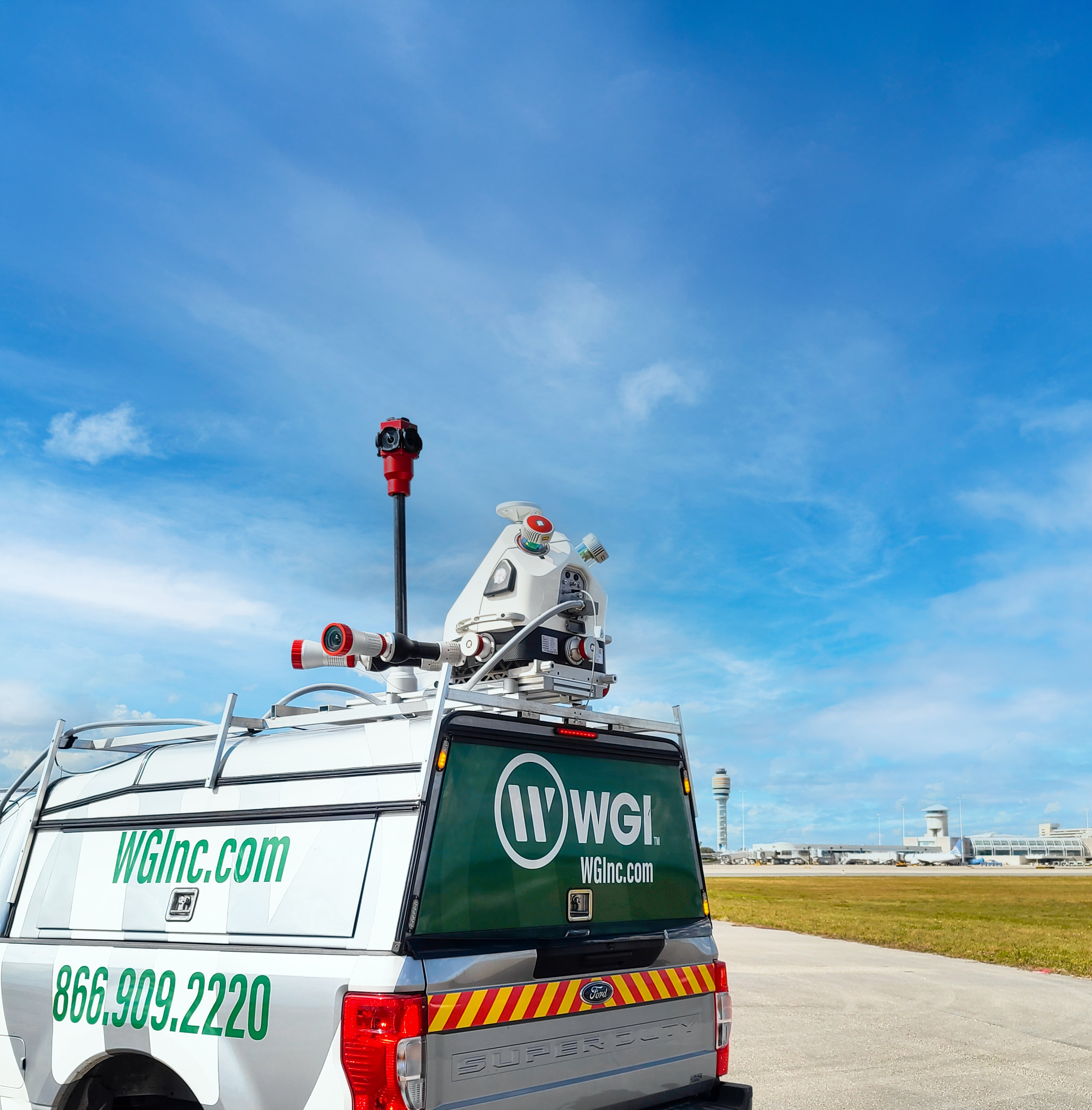 WGI mobile lidar survey truck at an airport