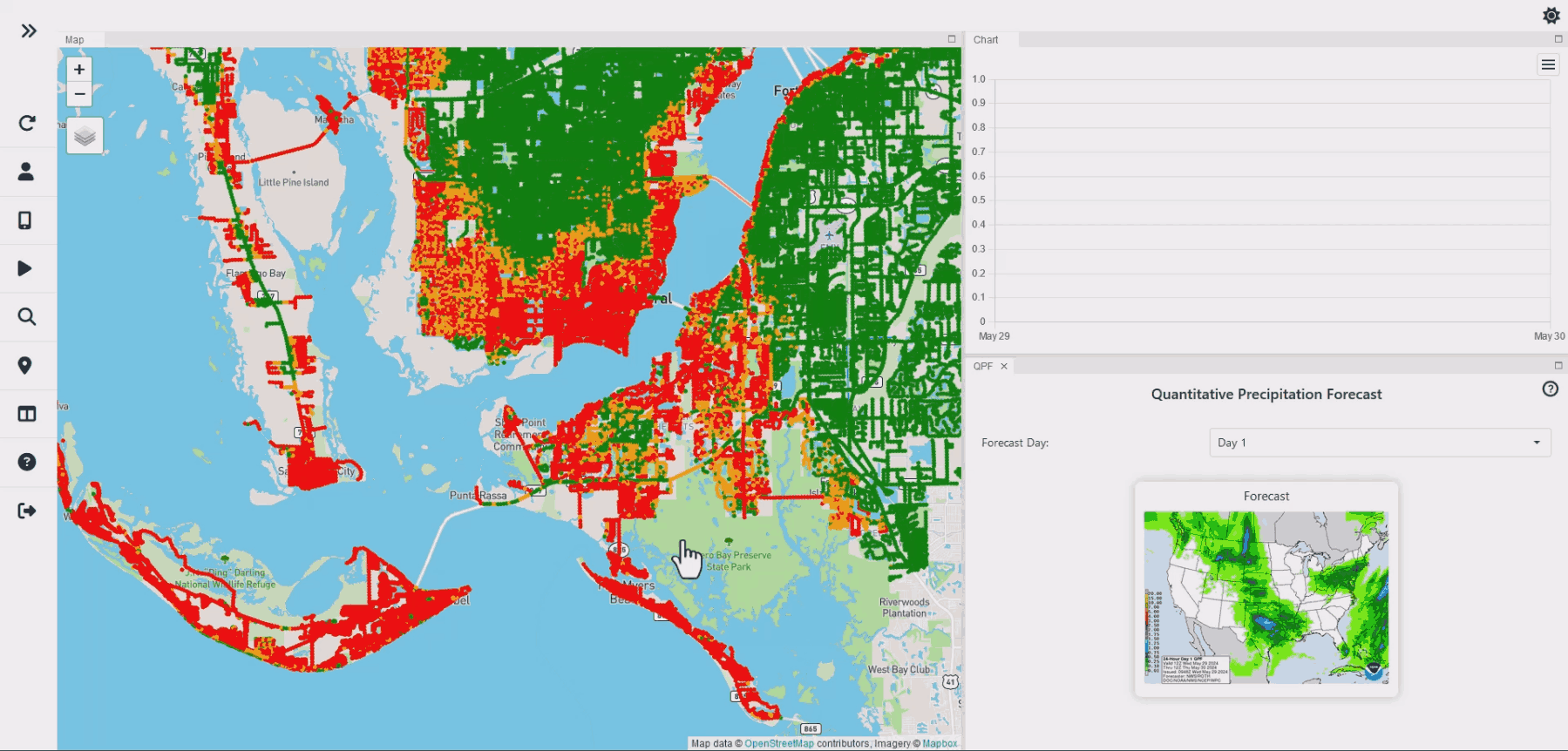 Real-time flood model visualization